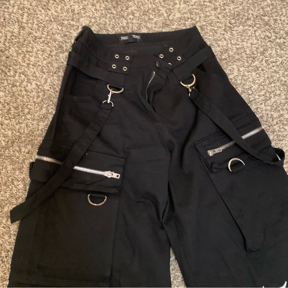 Dolls Kill Trickz N Treatz Ghoulish Glow In The Dark Wide Leg Pants - Picture 2 of 5